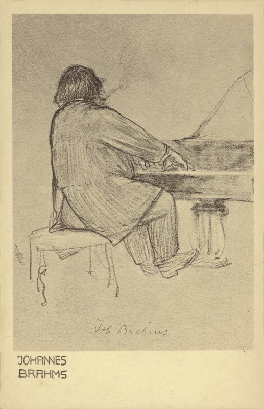 Johannes Brahms soittaa pianoa tekijältä German School