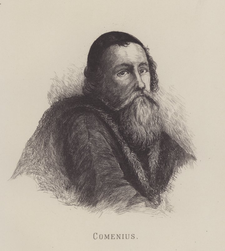 John Amos Comenius, tšekkiläinen filosofi, teologi ja koulutusaktivisti (litho) tekijältä German School