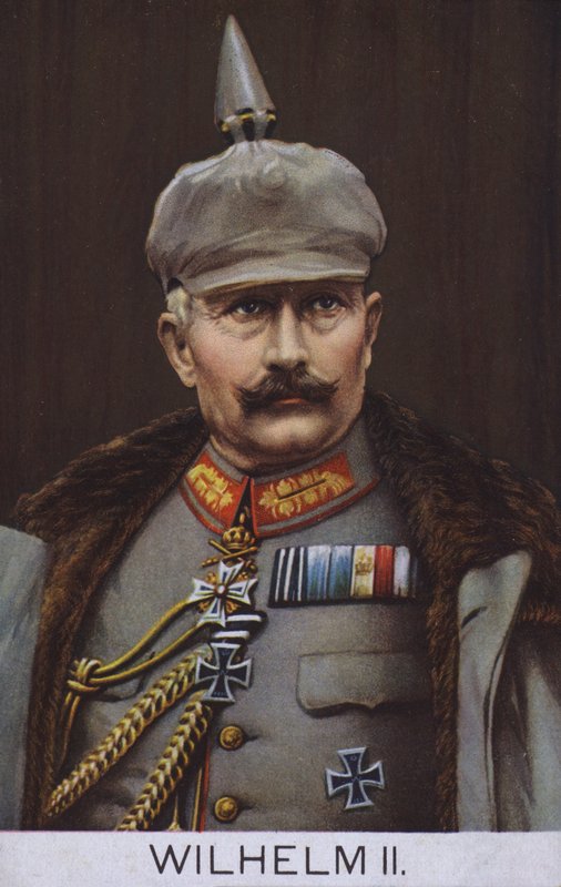 Saksan keisari Vilhelm II sotilaspuvussa (värilitografia) tekijältä German School