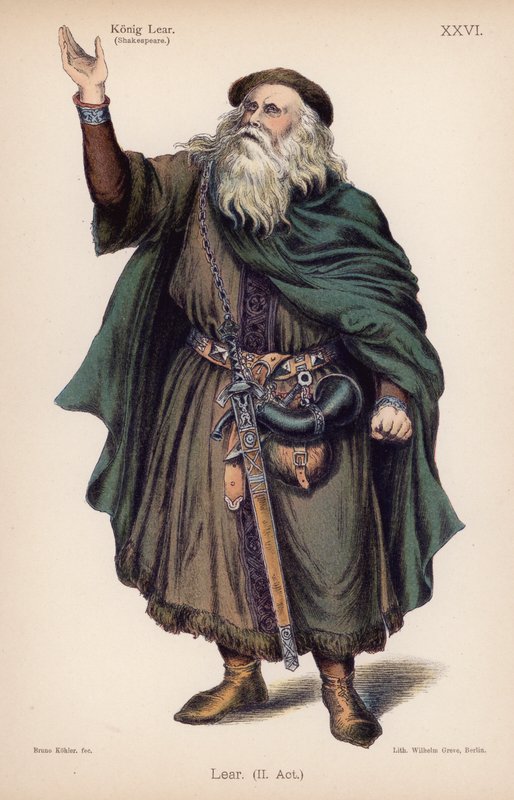 Lear, Britannian kuningas, Shakespearen King Learista (värilitho) tekijältä German School