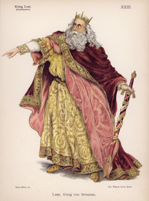 Lear, Britannian kuningas, Shakespearen King Learista (värilitho) tekijältä German School