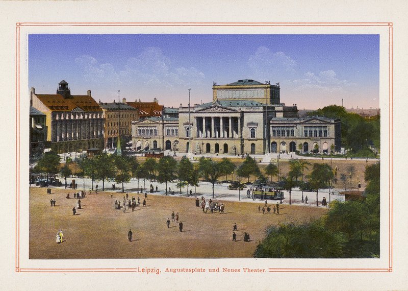 Leipzig, Augustusplatz ja Neues Theater (värilitro). tekijältä German School