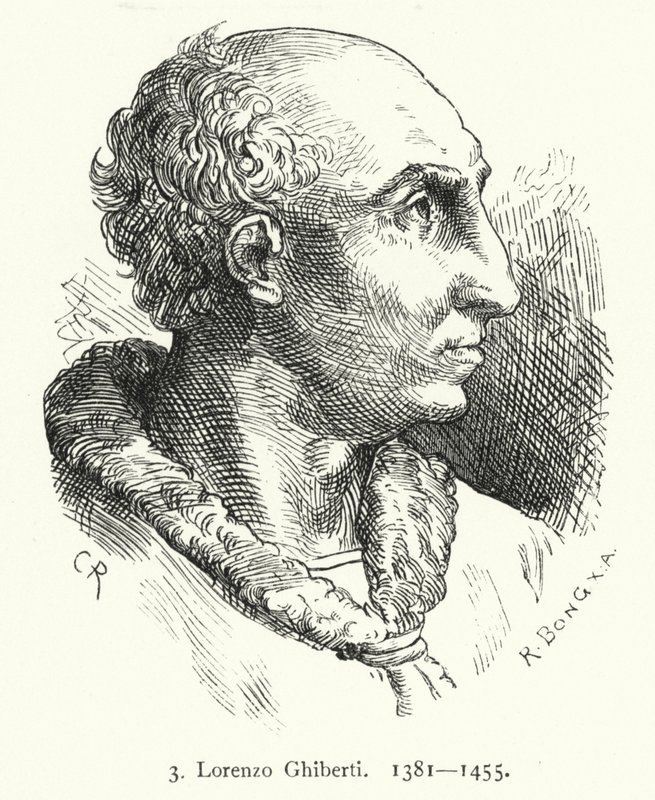 Lorenzo Ghiberti, Firenzen varhaisrenessanssin taiteilija, joka suunnitteli Firenzen kastekappelin pronssiset ovet (kaiverrus) tekijältä German School