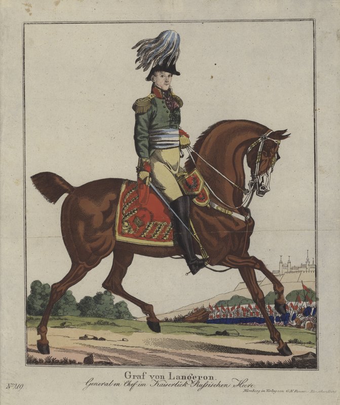 Louis Alexandre Andrault de Langeron, ranskalainen kenraali Venäjän armeijassa (värikaiverrus) tekijältä German School