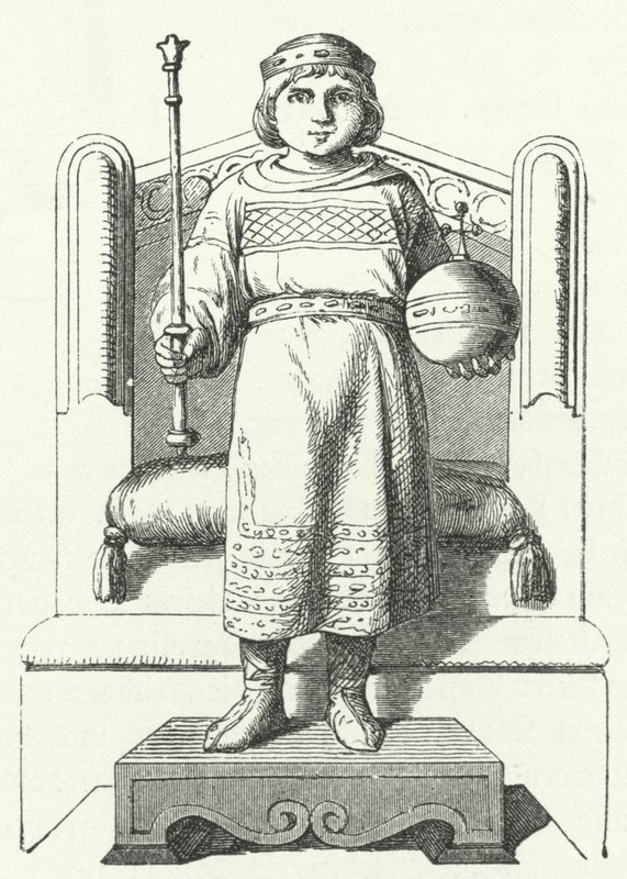 Louis the Child, viimeinen Itä-Fransian Karolingien kuningas (kaiverrus) tekijältä German School