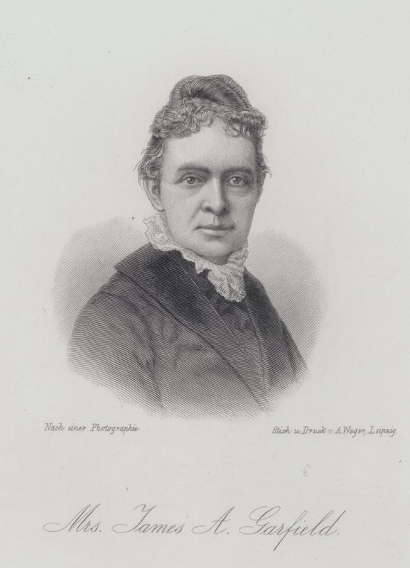 Lucretia Garfield, Yhdysvaltain presidentin James A Garfieldin vaimo (kaiverrus) tekijältä German School