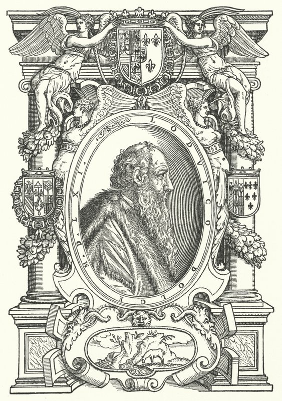 Ludovico Dolce, italialainen kirjailija, maalausteoreetikko ja humanisti (kaiverrus) tekijältä German School