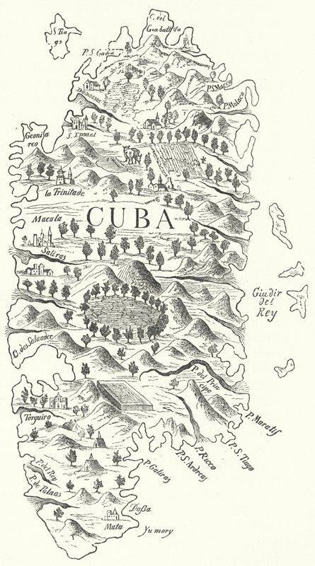 Kuuban kartta, c1500 (kaiverrus) tekijältä German School