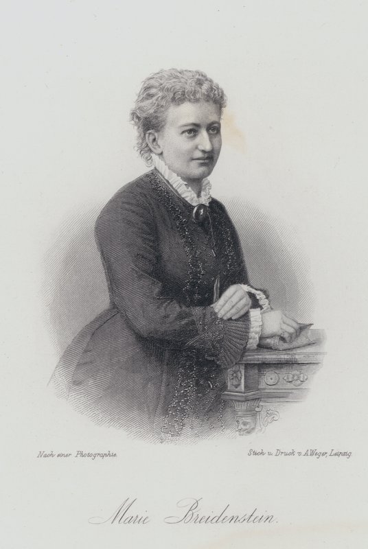 Marie Breidenstein, saksalainen pianisti, laulaja ja laulunopettaja (kaiverrus) tekijältä German School