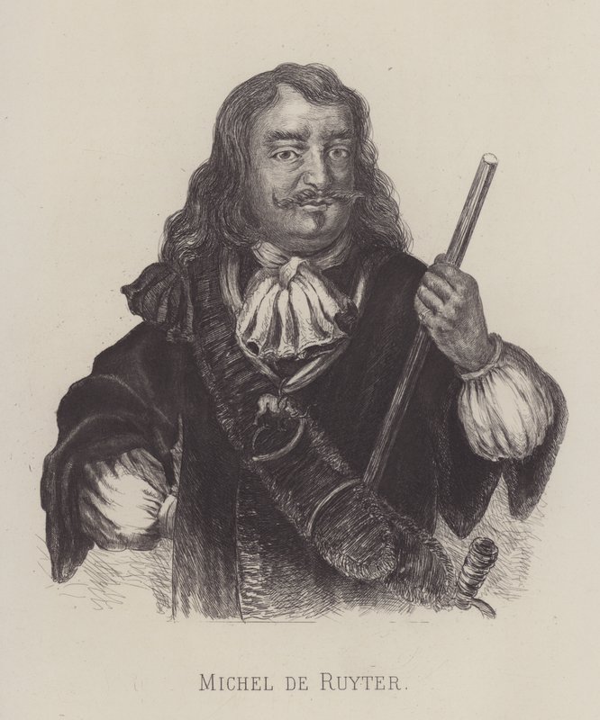 Michiel de Ruyter, hollantilainen amiraali (litho) tekijältä German School