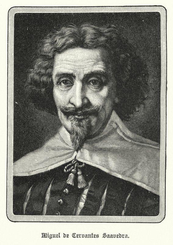 Miguel de Cervantes Saavedra, espanjalainen kirjailija (litho) tekijältä German School