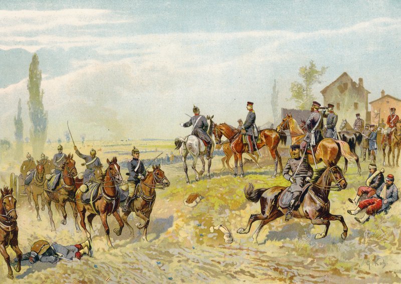 Moltke odottaa Saksan 2. joukkojen saapumista Gravelotteen, Ranskan ja Preussin sodassa, 18. elokuuta 1870 tekijältä German School