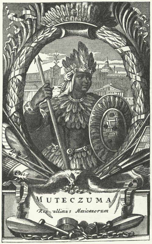 Montezuma II, atsteekkien keisari (kaiverrus) tekijältä German School