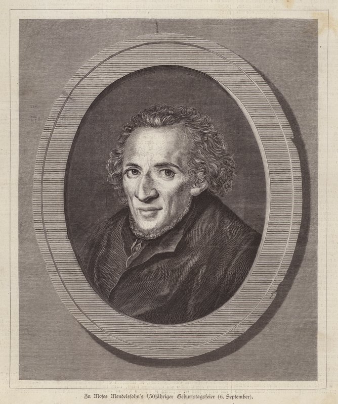 Moses Mendelssohn, saksalainen juutalainen filosofi (kaiverrus) tekijältä German School