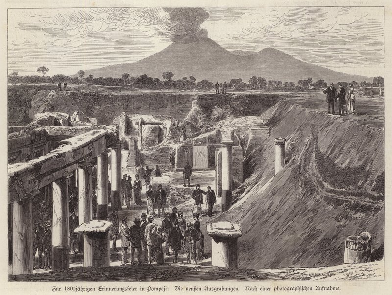 Uudet kaivaukset Pompejissa, Italiassa (kaiverrus) tekijältä German School