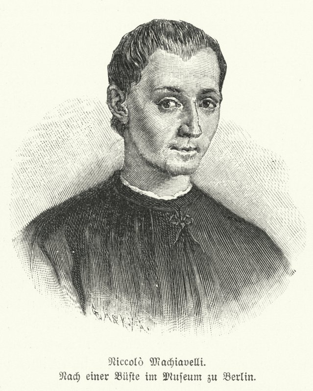 Niccolo Machiavelli, italialainen diplomaatti, poliitikko, filosofi ja kirjailija (litho) tekijältä German School