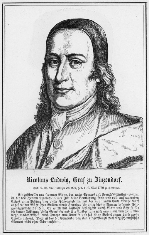 Nicolaus Ludwig, Zinzendorfin kreivi (kaiverrus) tekijältä German School