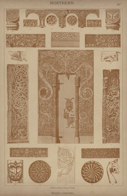 Pohjoinen, puuveisto (väri litho) tekijältä German School