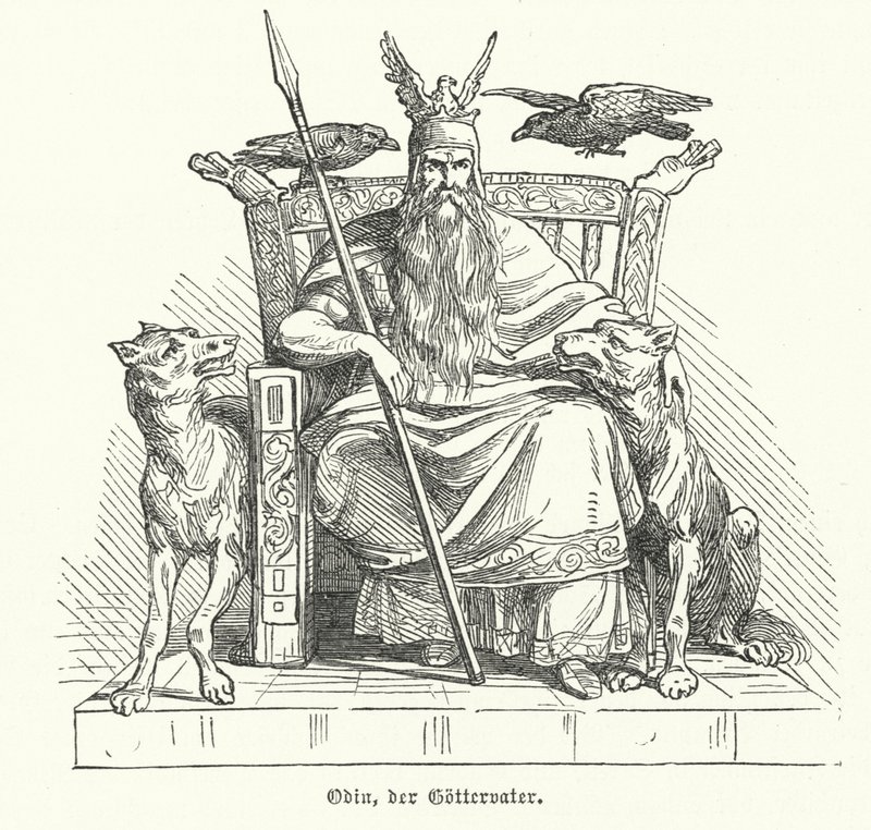 Odin, pohjoismaisen mytologian jumala (kaiverrus) tekijältä German School