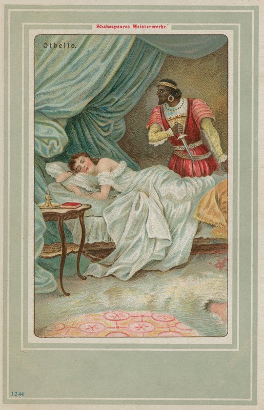 Othello lähestyy nukkuvaa Desdemonaa tekijältä German School