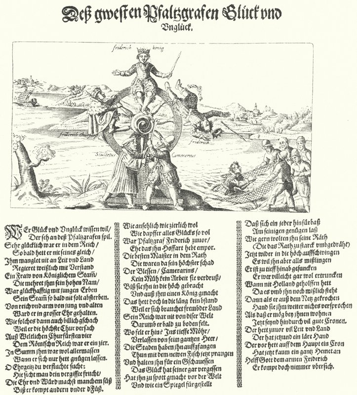 Pamfletti, joka pilkkaa talvikuningasta Frederick I:tä Bohemiasta, 1621 tekijältä German School