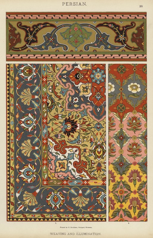 persia, kudonta ja valaistus (väri litho) tekijältä German School