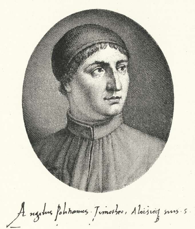 Poliziano, Firenzen renessanssirunoilija (kaiverrus) tekijältä German School