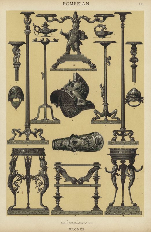 Pompeian, pronssi (väri litho) tekijältä German School