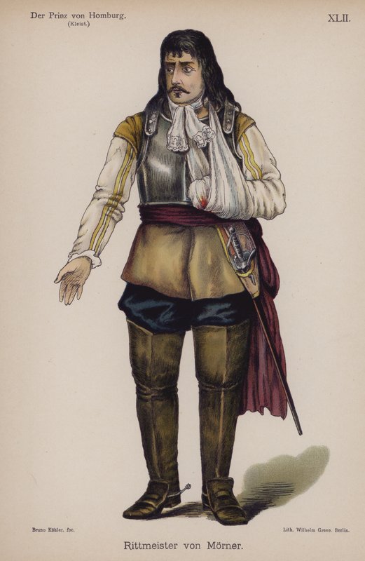Rittmeister von Moerner, kirjasta Der Prinz von Homburg (Homburgin prinssi), kirjoittanut Heinrich von Kleist (värilitho) tekijältä German School