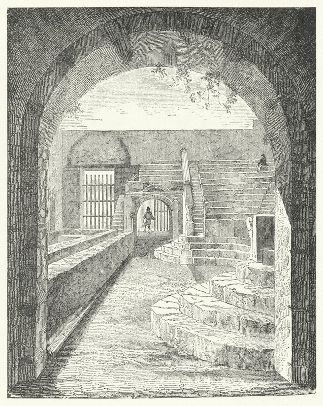 Pompejin pienen teatterin rauniot (kaiverrus) tekijältä German School