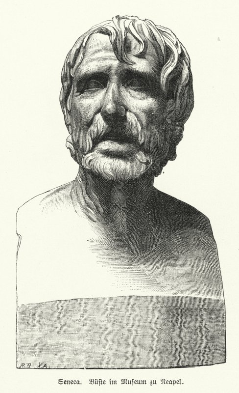 Seneca nuorempi, roomalainen filosofi, valtiomies ja näytelmäkirjailija (litho) tekijältä German School