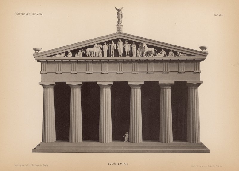 Zeuksen temppeli, Olympia, Kreikka (litho) tekijältä German School