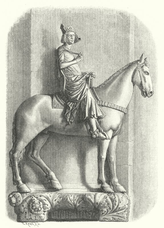 Bamberg Horseman, patsas Bambergin katedraalissa, Saksa (kaiverrus) tekijältä German School