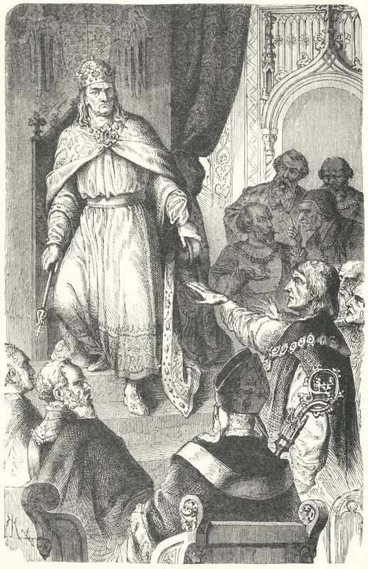 Pyhän Rooman keisari Kaarle IV julkaisi kultaisen bullan vuodelta 1356 (kaiverrus) tekijältä German School