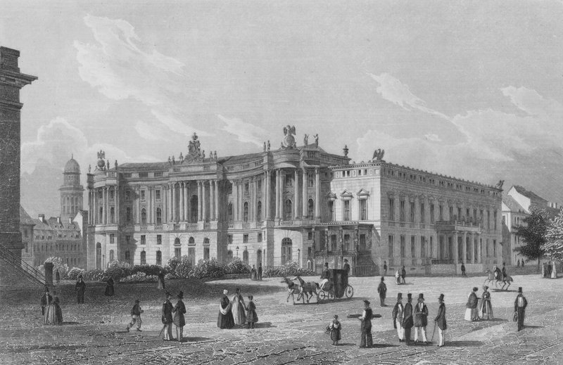 Kirjasto ja Preussin ruhtinaiden palatsi, Berliini (teräskaiverrus) tekijältä German School