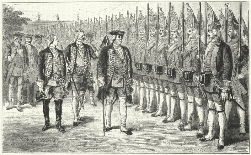 Potsdamer Riesengarde, keskimääräistä pitempien sotilaiden jalkaväkirykmentti Frederick William I:n Preussin armeijassa, 1700-luku tekijältä German School