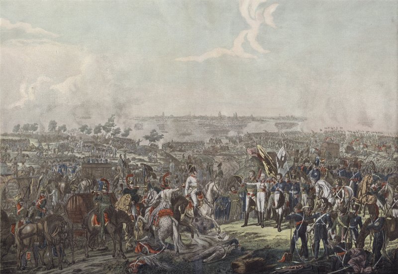 Schwarzenbergin prinssi toi liittoutuneiden hallitsijoille uutisia Leipzigin taistelun voitosta iltana 18. lokakuuta 1813 tekijältä German School