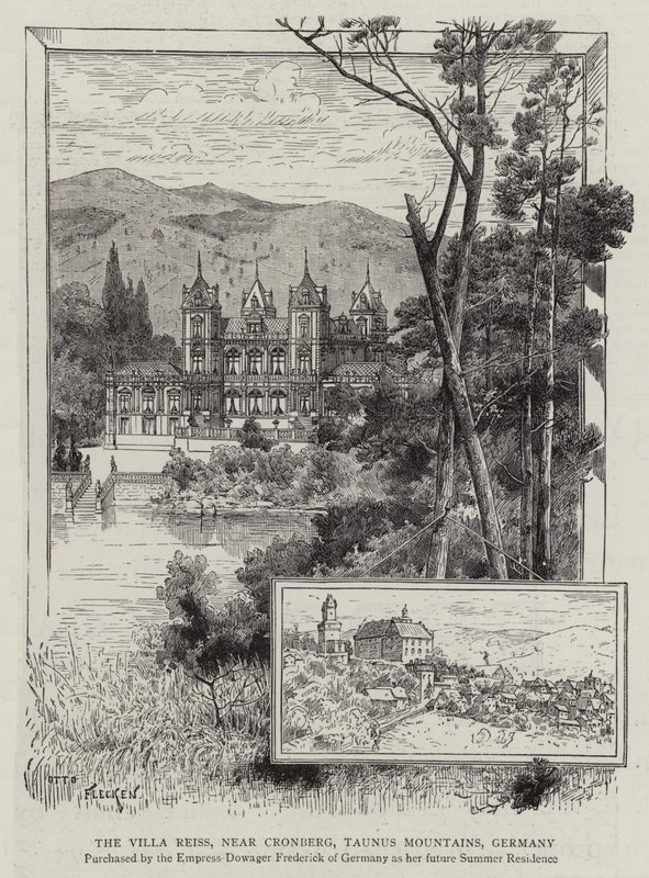Villa Reiss, lähellä Cronbergia, Taunus-vuoret, Saksa (kaiverrus) tekijältä German School
