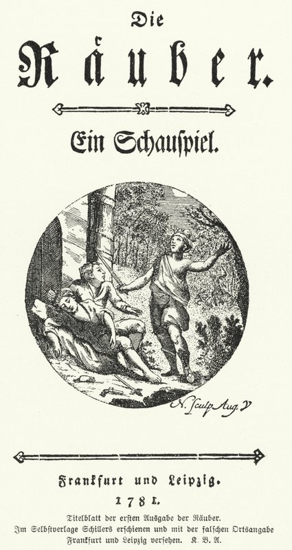 Title page of the first edition of Friedrich Schiller