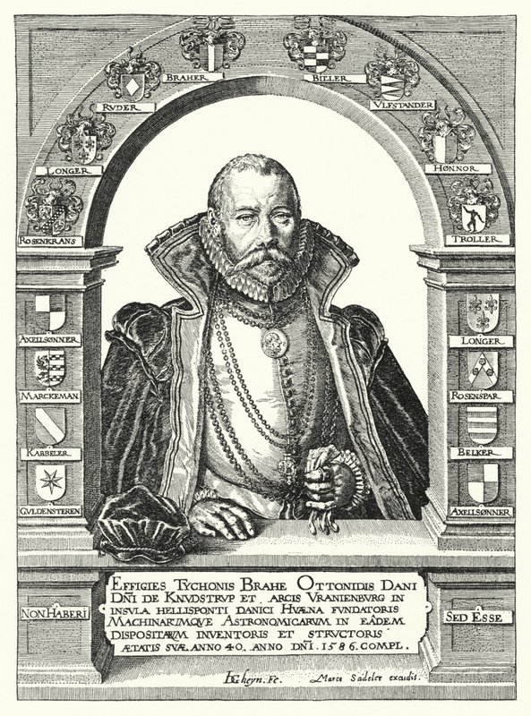 Tycho Brahe, tanskalainen tähtitieteilijä (kaiverrus) tekijältä German School