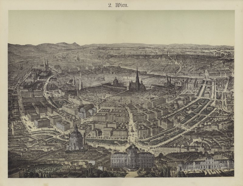 Wien, Itävalta (väri litho) tekijältä German School