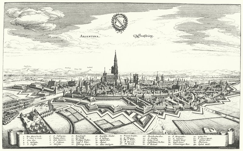 Näkymä Strasbourgiin (kaiverrus) tekijältä German School