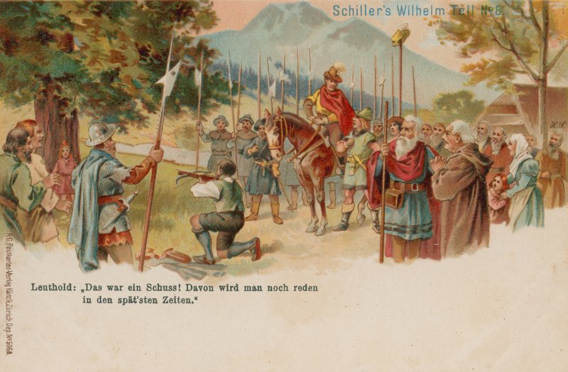 William Tell ampuu omenaa poikiensa päästä tekijältä German School