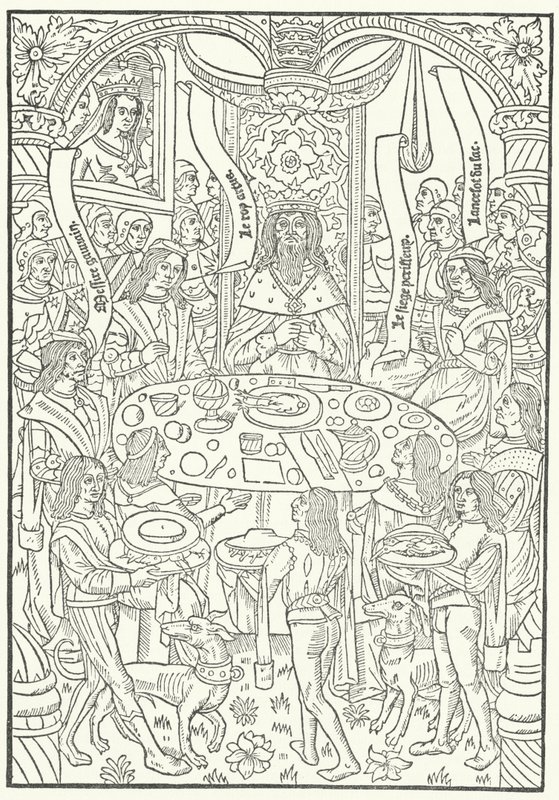 Puupiirros Lancelot du Lacin ensimmäisestä painoksesta, Jean le Bourgeois