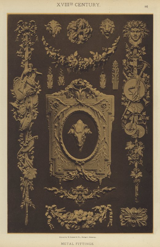 XVIII vuosisata, metalliliittimet (väri litho) tekijältä German School