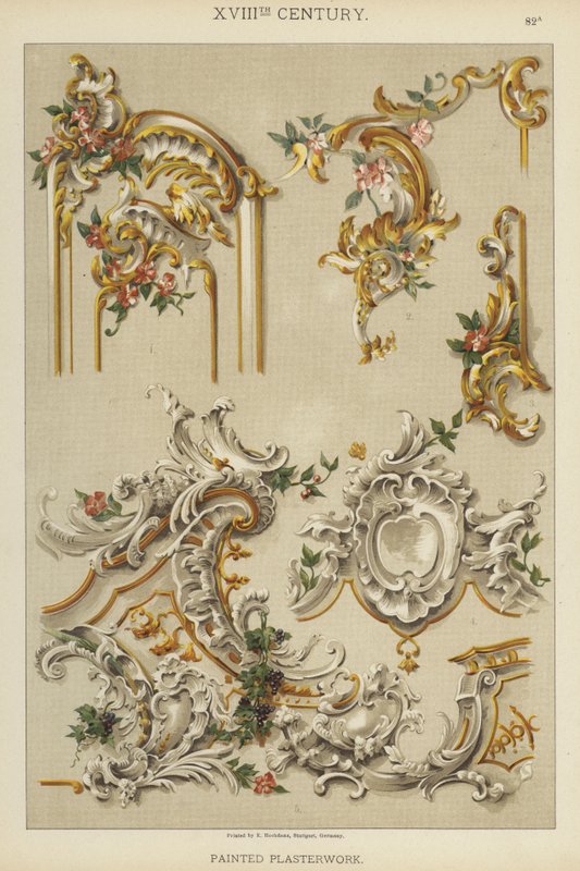 XVIII vuosisata, maalattu rappaus (väri litho) tekijältä German School
