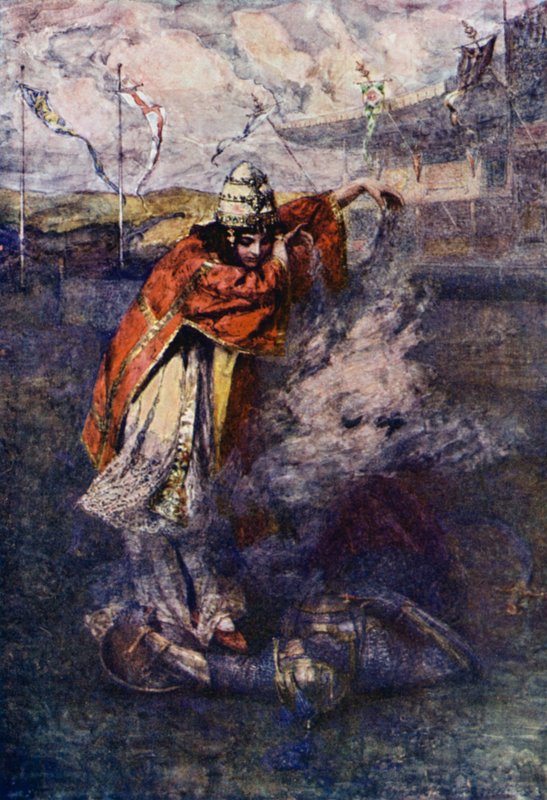 Duessa karkoitti Lumotun pilven (väri litho) tekijältä Gertrude E. Demain (after) Hammond