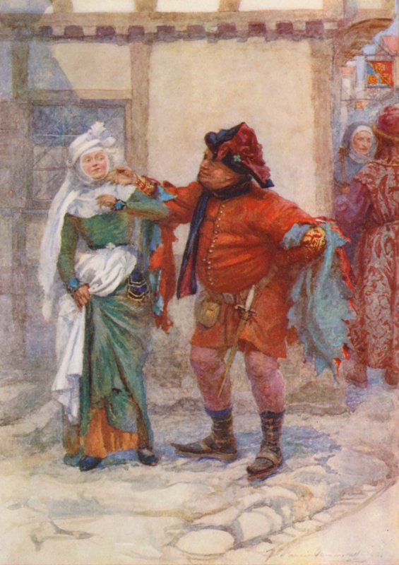 Shakespeare, Kuningas Henrik IV, osa 2 (värilitografia) tekijältä Gertrude E. Demain (after) Hammond