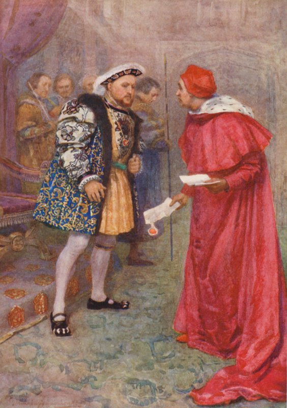 Shakespeare, Kuningas Henrik VIII (värilitografia) tekijältä Gertrude E. Demain (after) Hammond