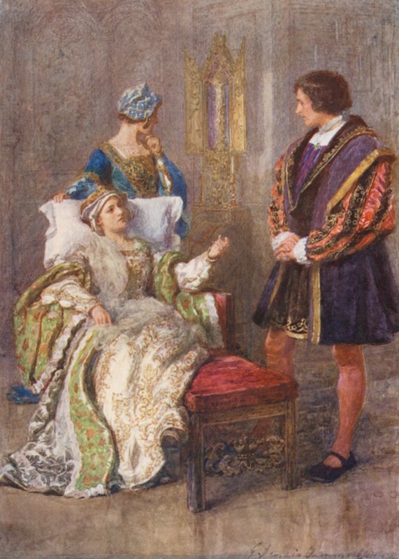 Shakespeare, Kuningas Henrik VIII (värilitografia) tekijältä Gertrude E. Demain (after) Hammond